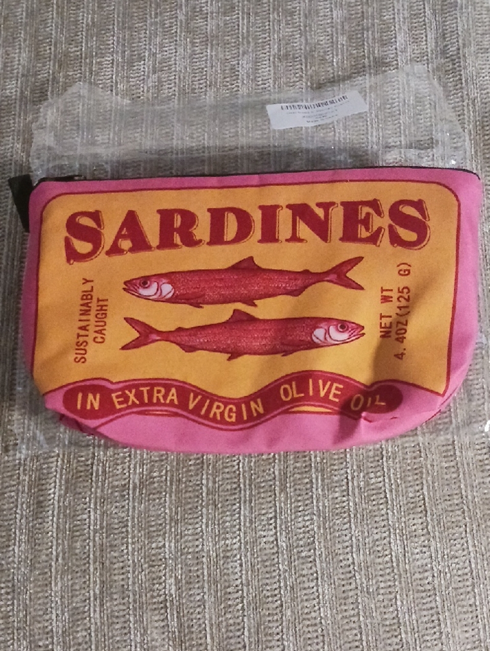Pink & Yellow Sardines Graphic Cosmetic Pouch